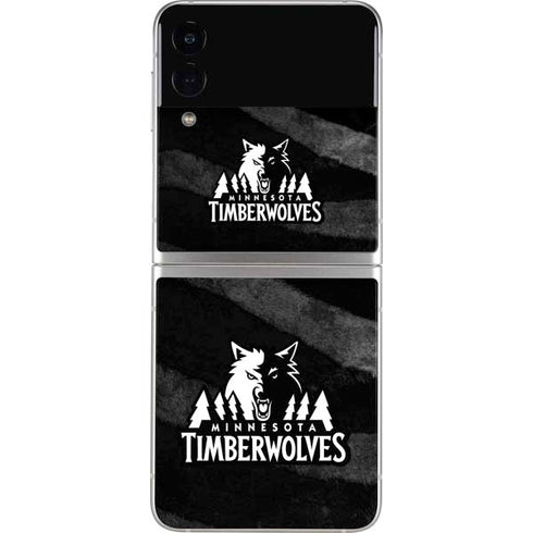 NBA Minnesota Timberwolves Black Animal Print Galaxy Z Flip4 5G Skin